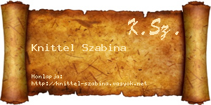 Knittel Szabina névjegykártya
